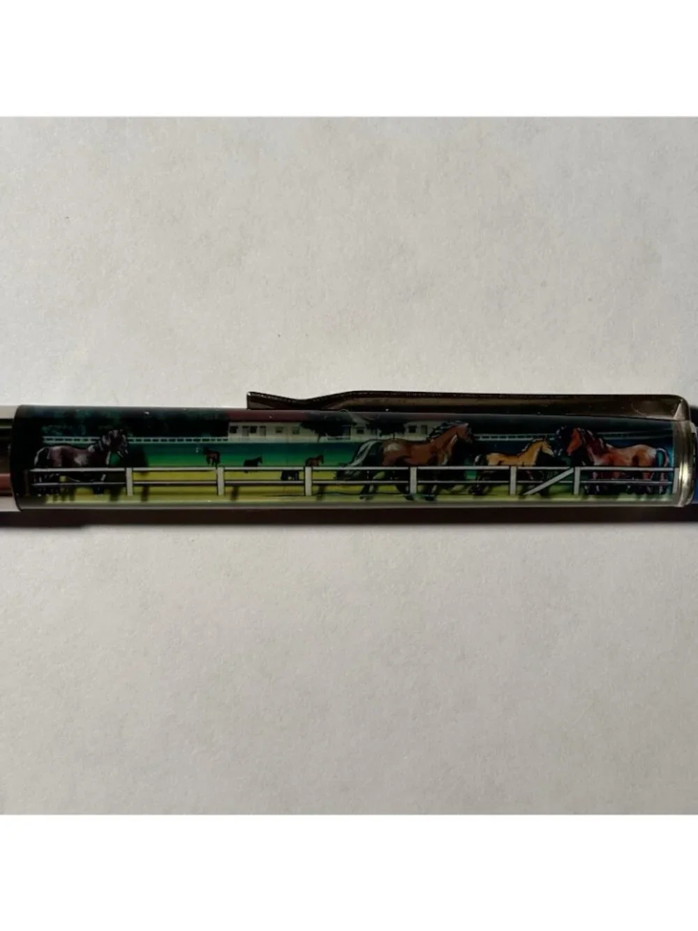 Kentucky Blue Grass Country Floaty Pen Horses Run on Track Souvenir Vintage